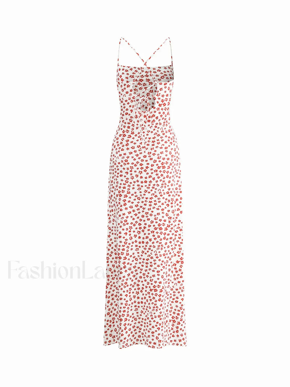 Strappy Floral Print Crisscross Flowy Long Sundress Dresses