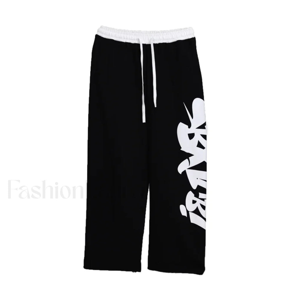 Street Dance Black Graffiti Pants for Halloween Events Black / XS