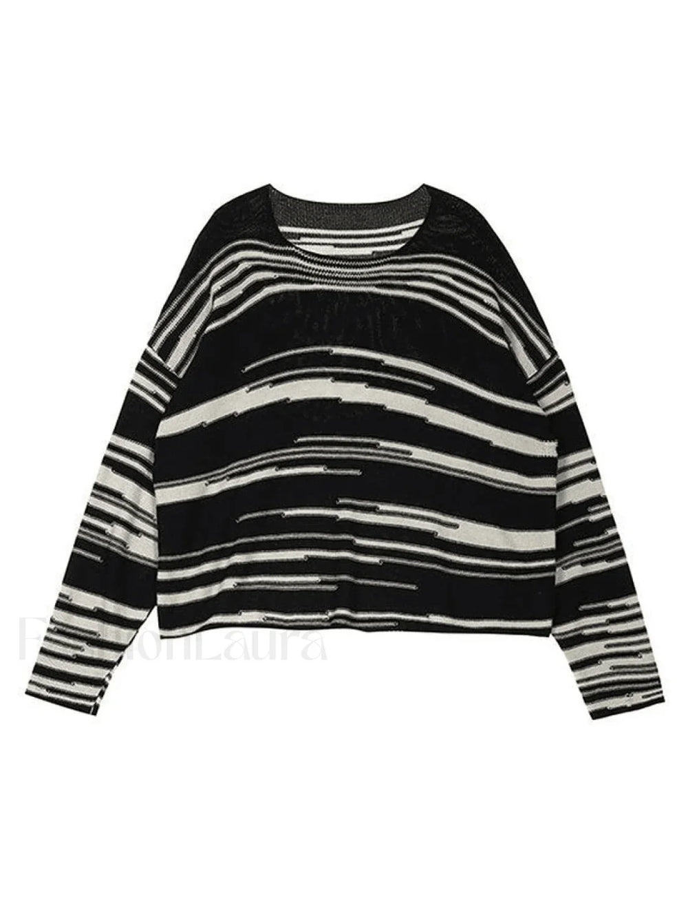 Stripe Jumper Knit Sweater Black / ONE SIZE Sweaters