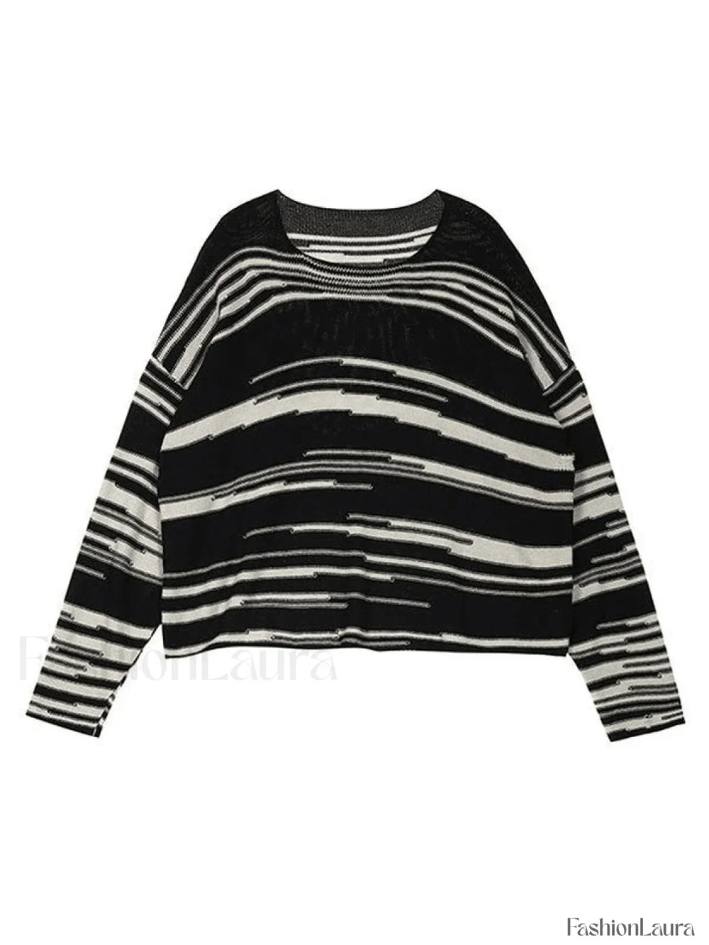 Stripe Jumper Knit Sweater Black / ONE SIZE Sweaters