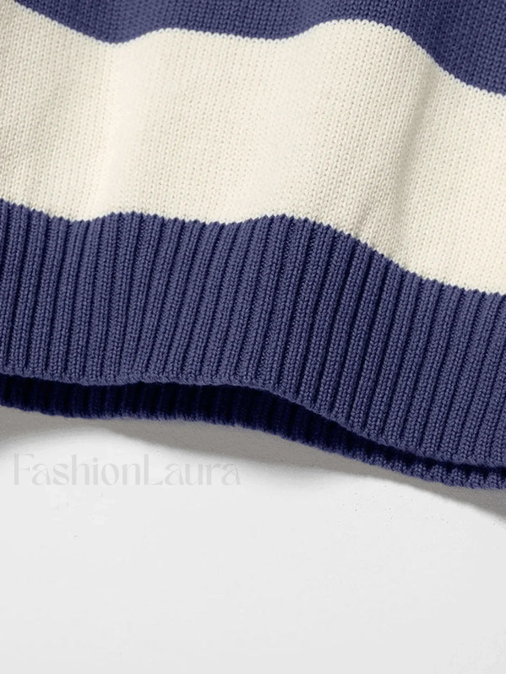 Striped Crew Neck Knit Sweater Sweaters