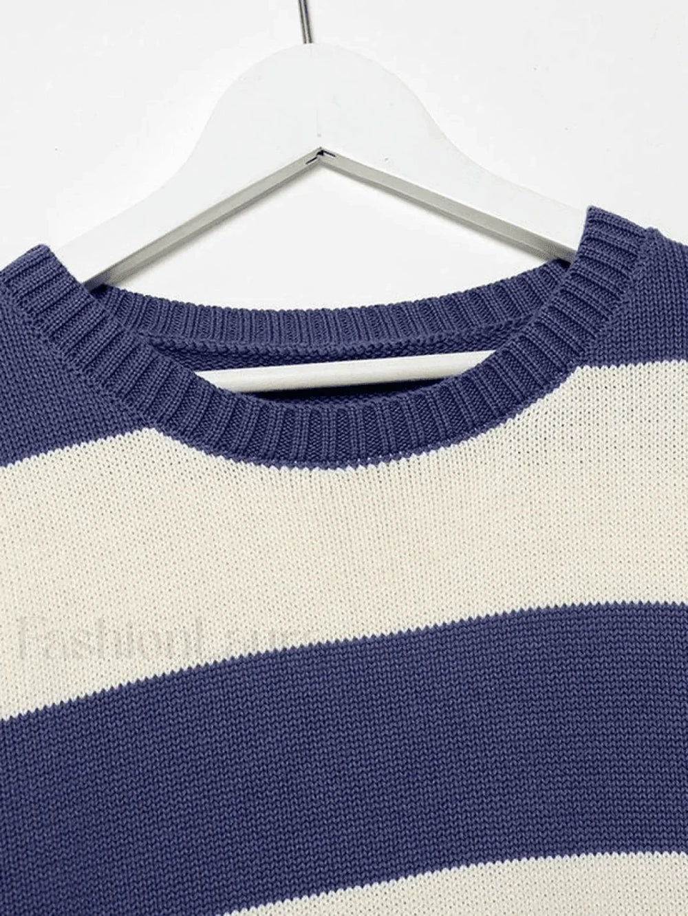 Striped Crew Neck Knit Sweater Sweaters