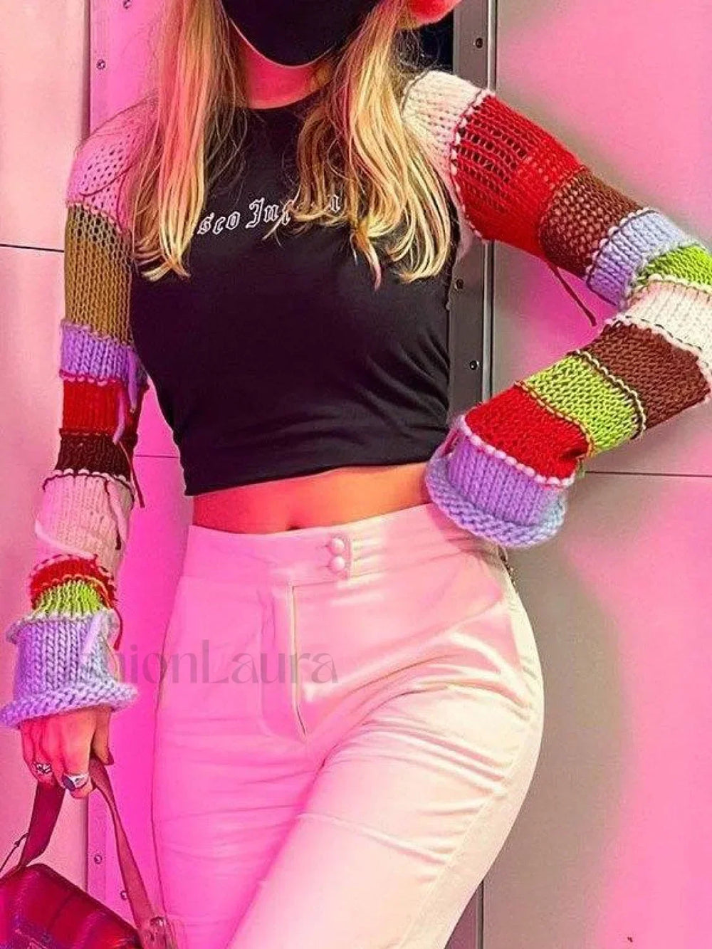 Striped Long Sleeve Bolero Knit Top Tops&Tees