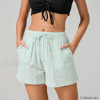 Striped Loose Fit Wide Leg Fashion Casual Lounge Short