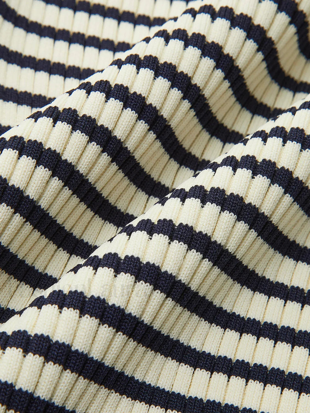 Striped Ruffle Sleeve Knit Top Knit Tops