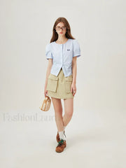 Striped Slim Short Sleeve Cotton T Shirt