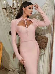 Striped Square Collar Midi Dress