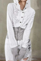 Subculture Embroidered Hooded Hoodie White / S