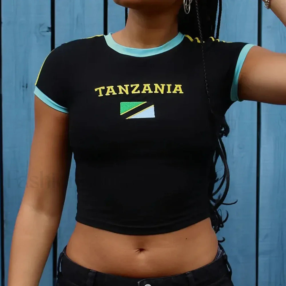 Summer Aesthetics Gothic Y2K Street Fashion T Shirt black 1 / S