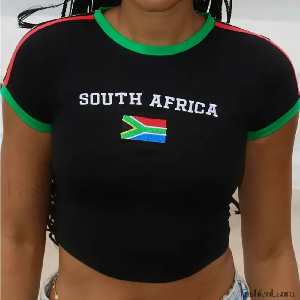 Summer Aesthetics Gothic Y2K Street Fashion T Shirt black / S