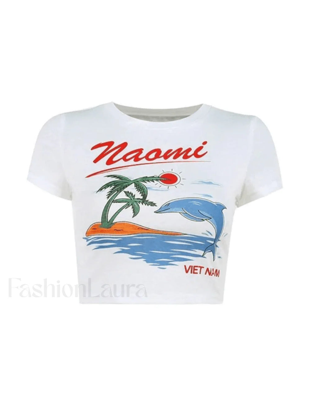 Summer Beach Printed Crop Top Tops&Tees