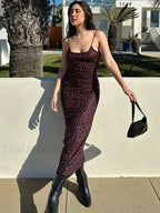 Summer Floral Print Backless Floral Dress