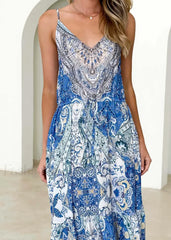 Summer Long for Women New Fashion Sling Backless Vestido Maxi Dress