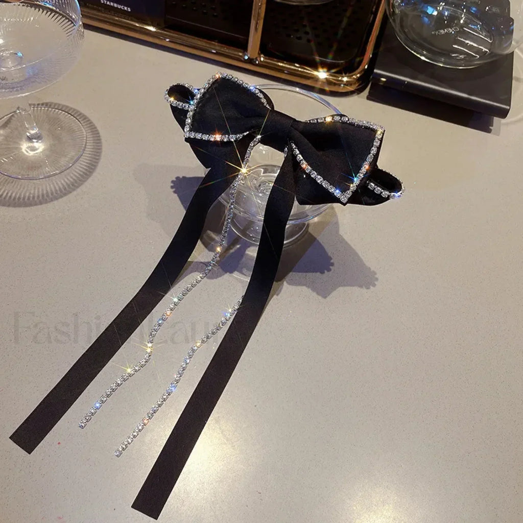 Super Fairy Rhinestone Fringe Black Korean Christmas Hair Accessory