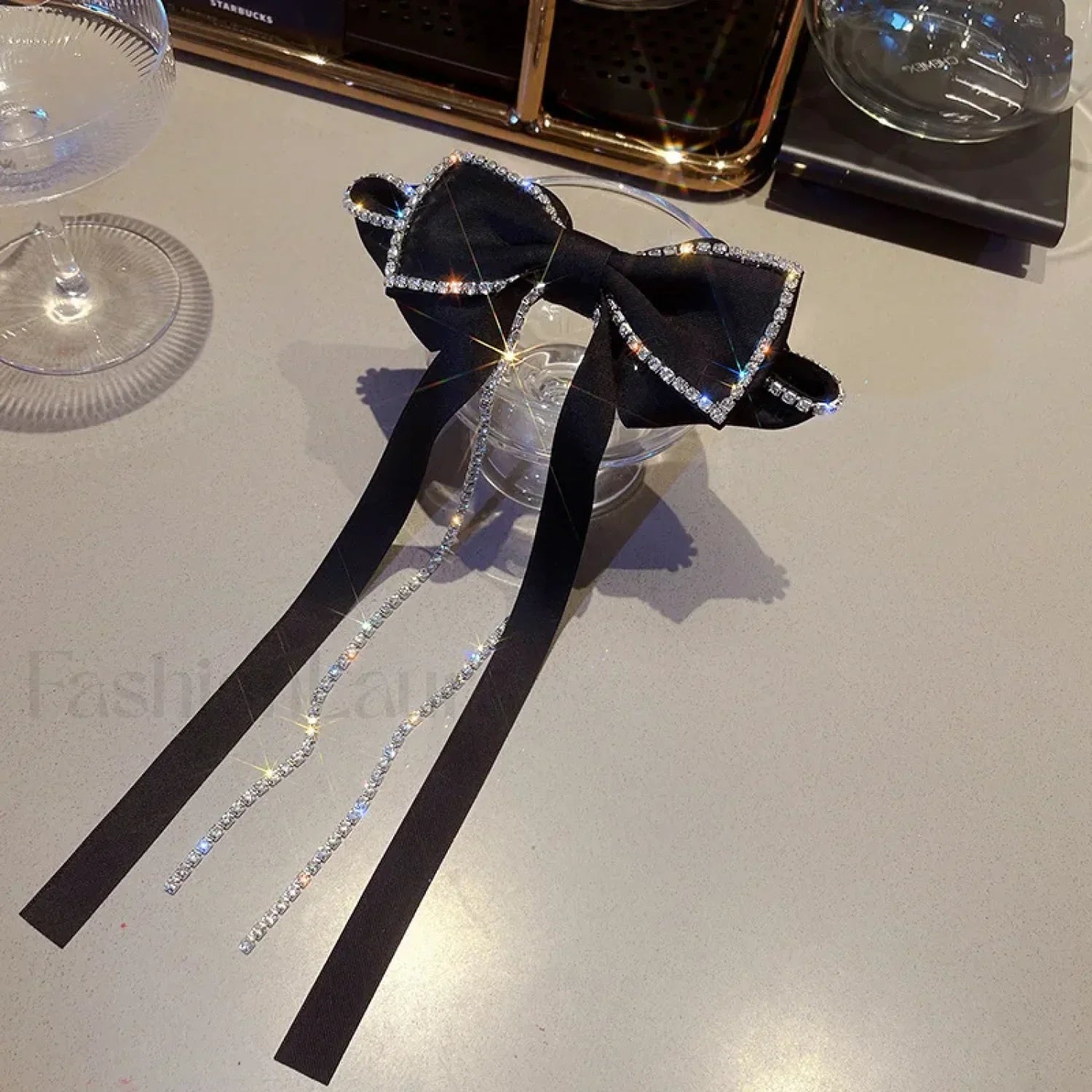 Super Fairy Rhinestone Fringe Black Korean Christmas Hair Accessory