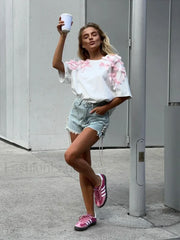 Sweet 3D Bow Cotton T Shirt