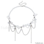 Sweet Irregular Faux Pearl Necklace STEEL