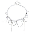 Sweet Irregular Faux Pearl Necklace STEEL