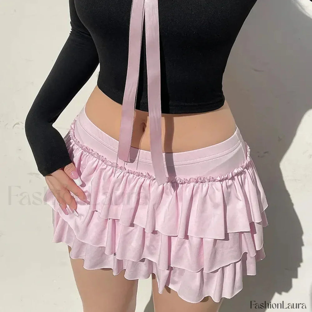 Sweet Low Waist Casual Mini Skirt