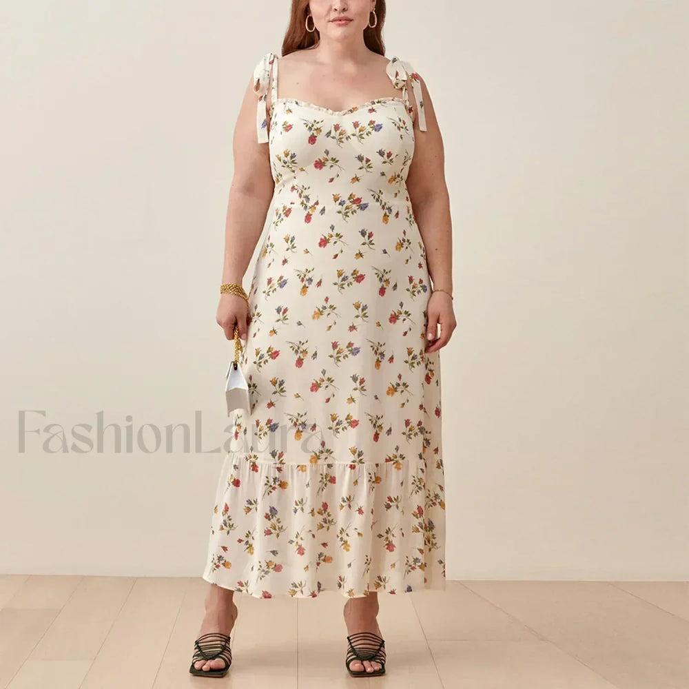 Sweetheart Tie Strap Floral Dress color 2 / S