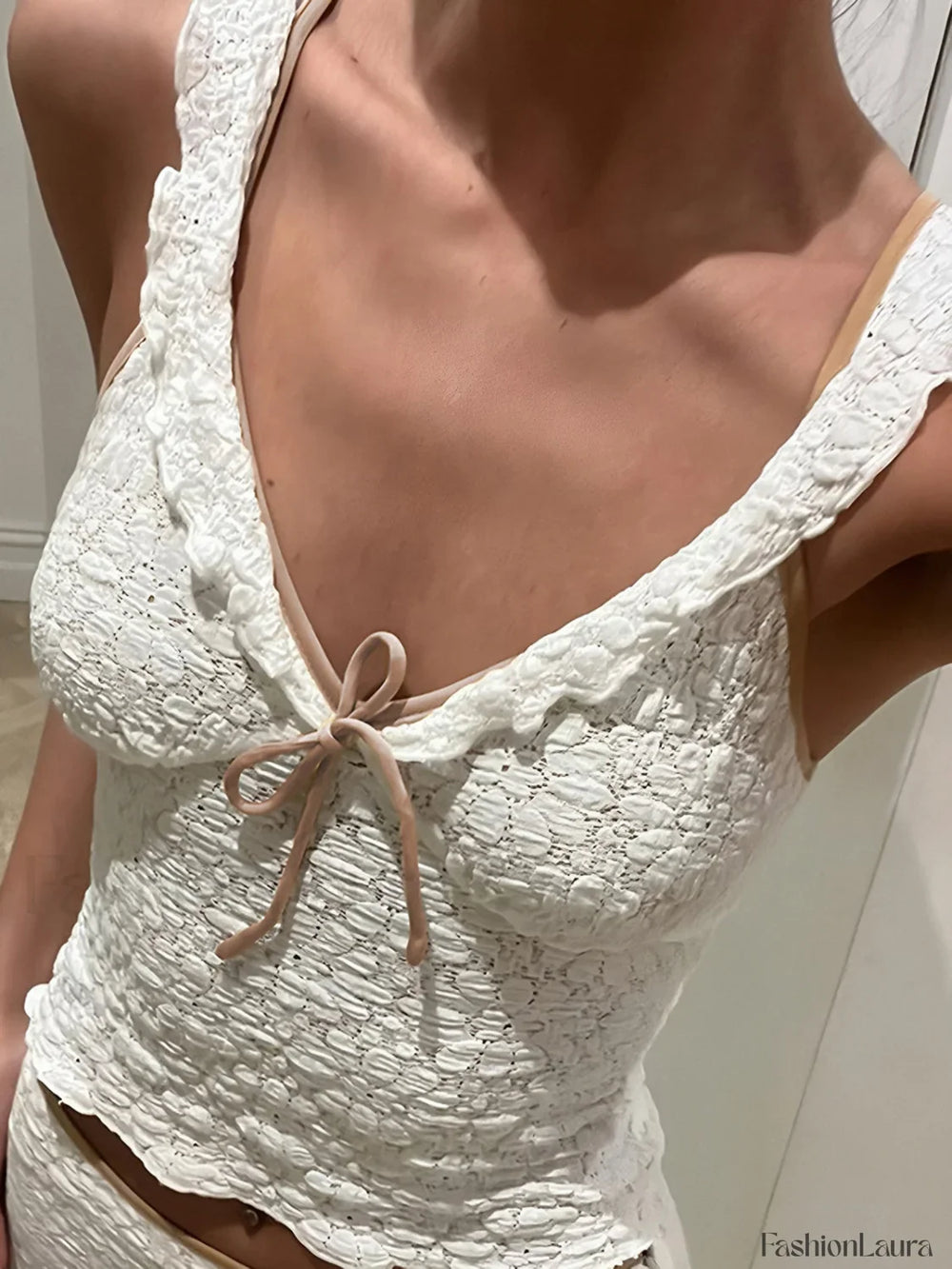 Sweetie Bow Detail Cami Top Tank Tops & Camis