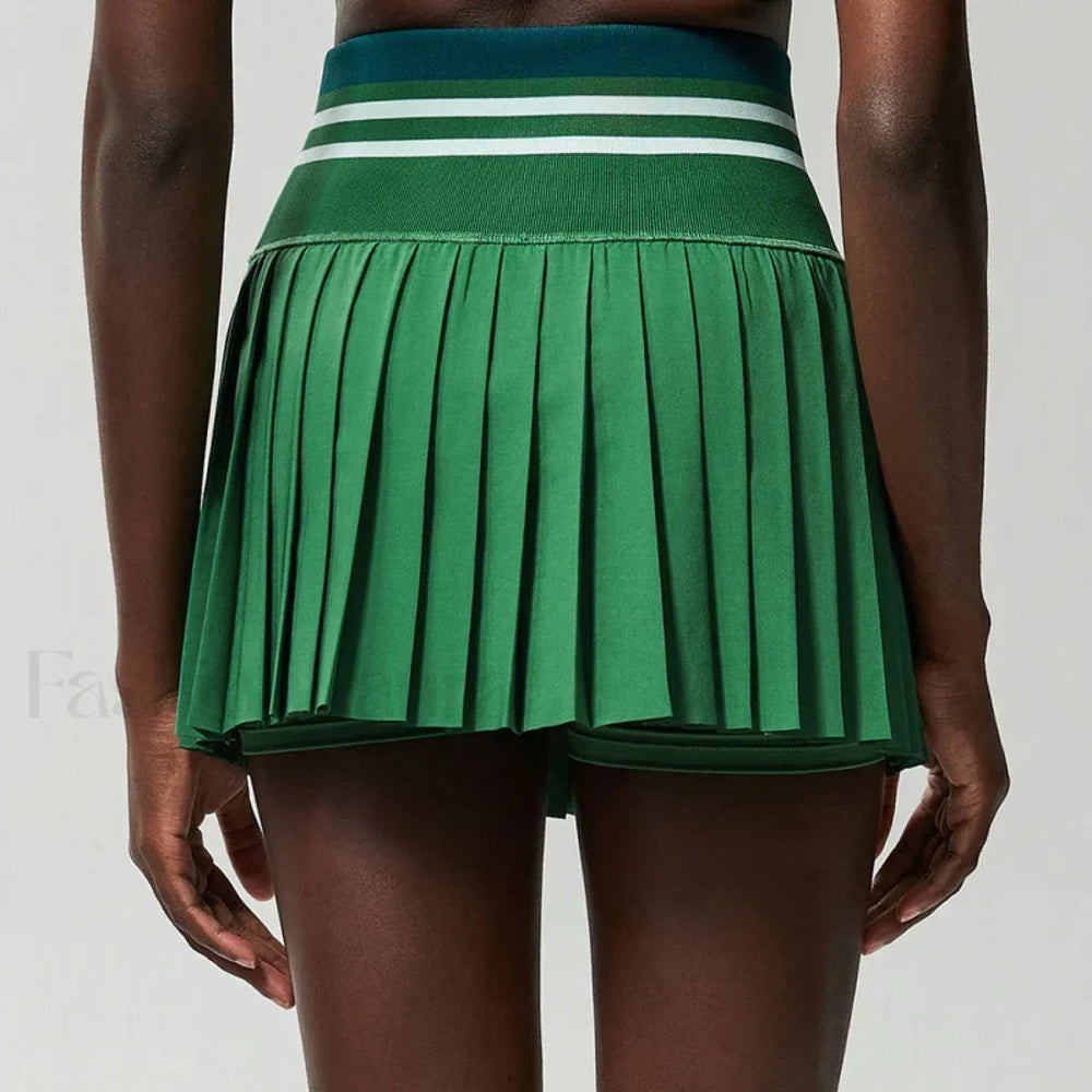 Tennis Pleated Sporty Pocket Skirt Dark green / S