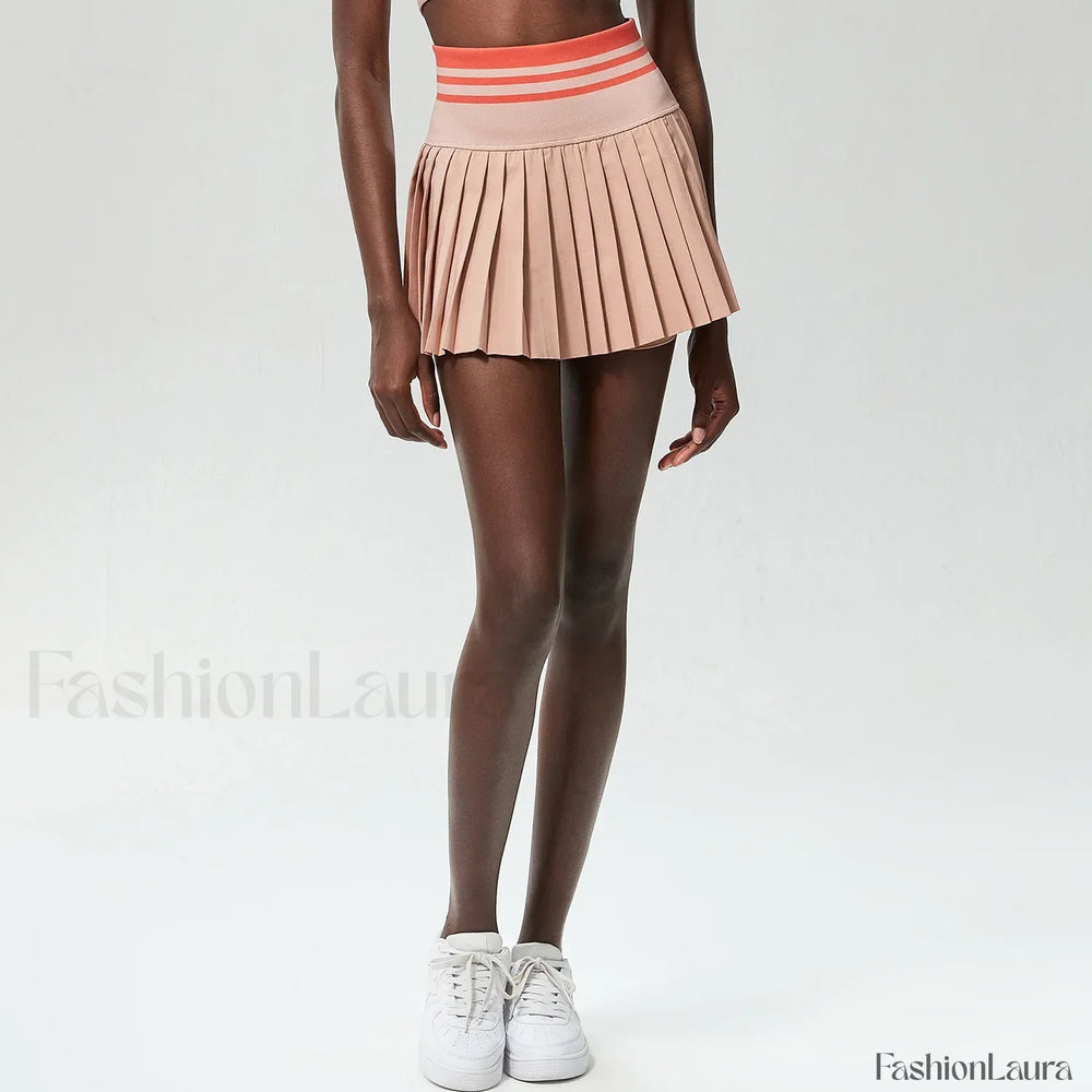 Tennis Pleated Sporty Pocket Skirt Pink / S