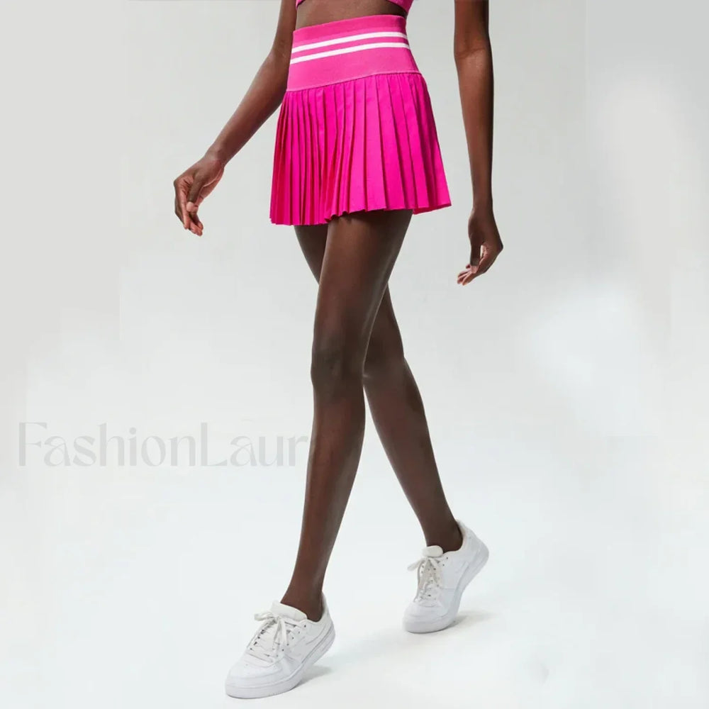 Tennis Pleated Sporty Pocket Skirt Red / S