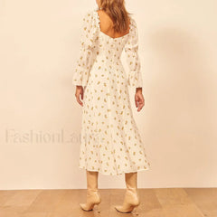 Three Quarter Ruffle Floral Dress