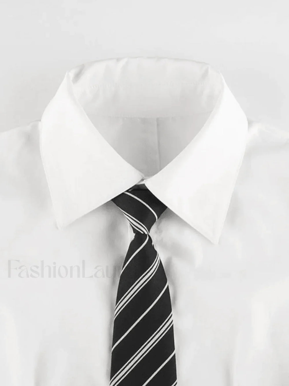 Tie Design White Cropped Blouse Shirts