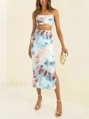 Tie Dye Cut Out Midi Dress