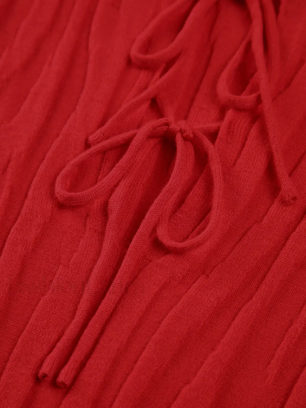 Tie Front Backless Lace Trendy Up Sweater Long Dress Sweaters L