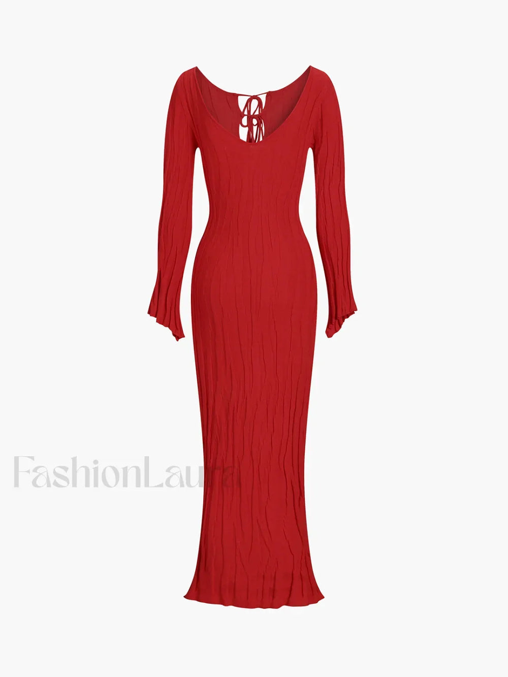 Tie Front Backless Lace Trendy Up Sweater Long Dress Sweaters L