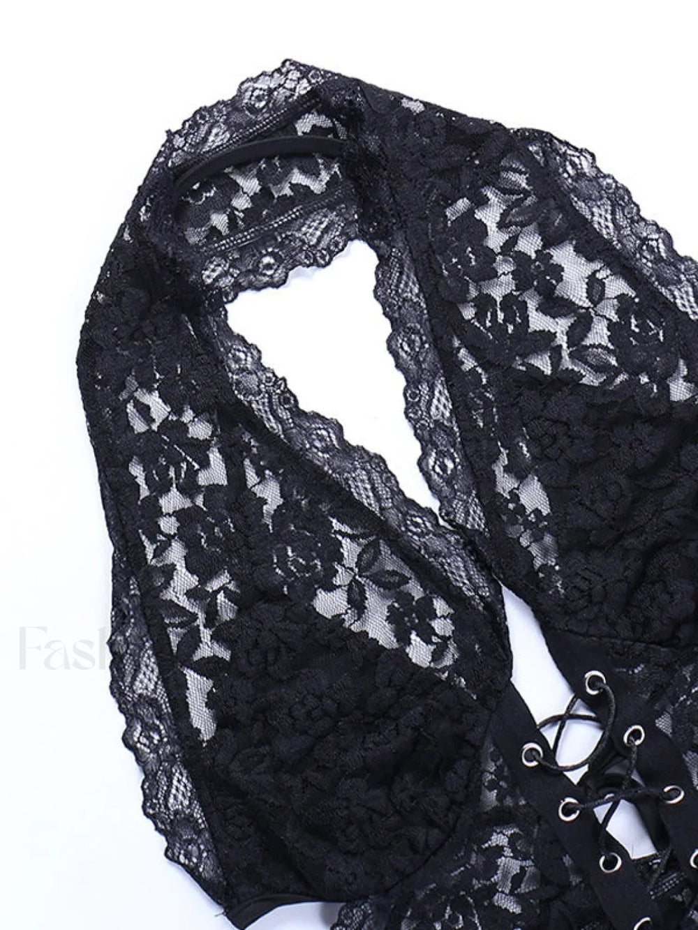 Tie Front Lace Halter Tank Top Corset Top