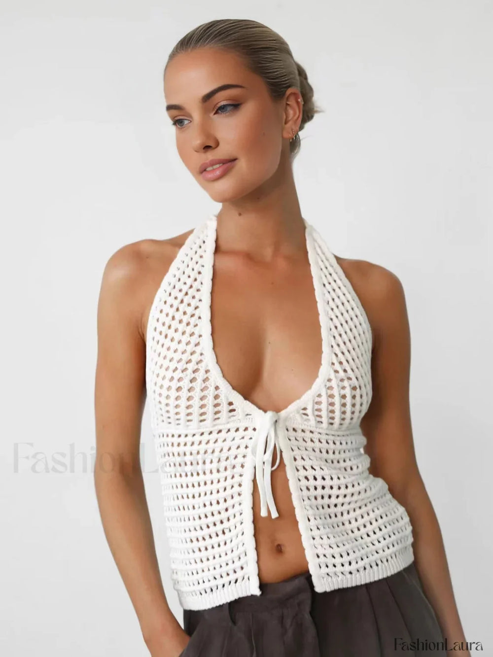 Tie Knot Graceful Knit Tank Top Tank Tops & Camis