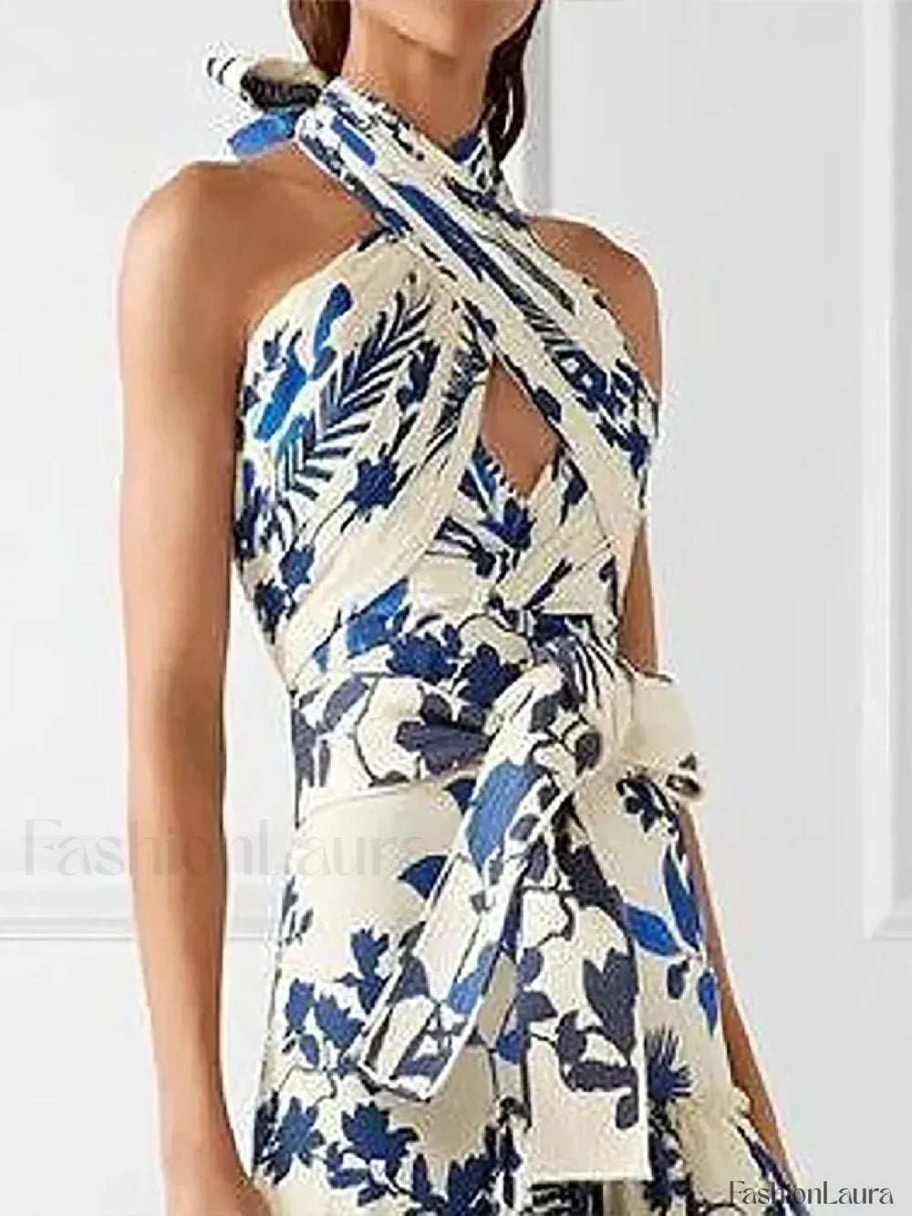 Tiered Hollow Shoulder Maxi Dress