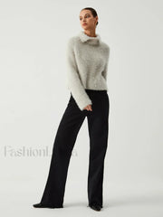 Turtleneck Charming Fuzzy Sweater Apricot / S Sweaters L