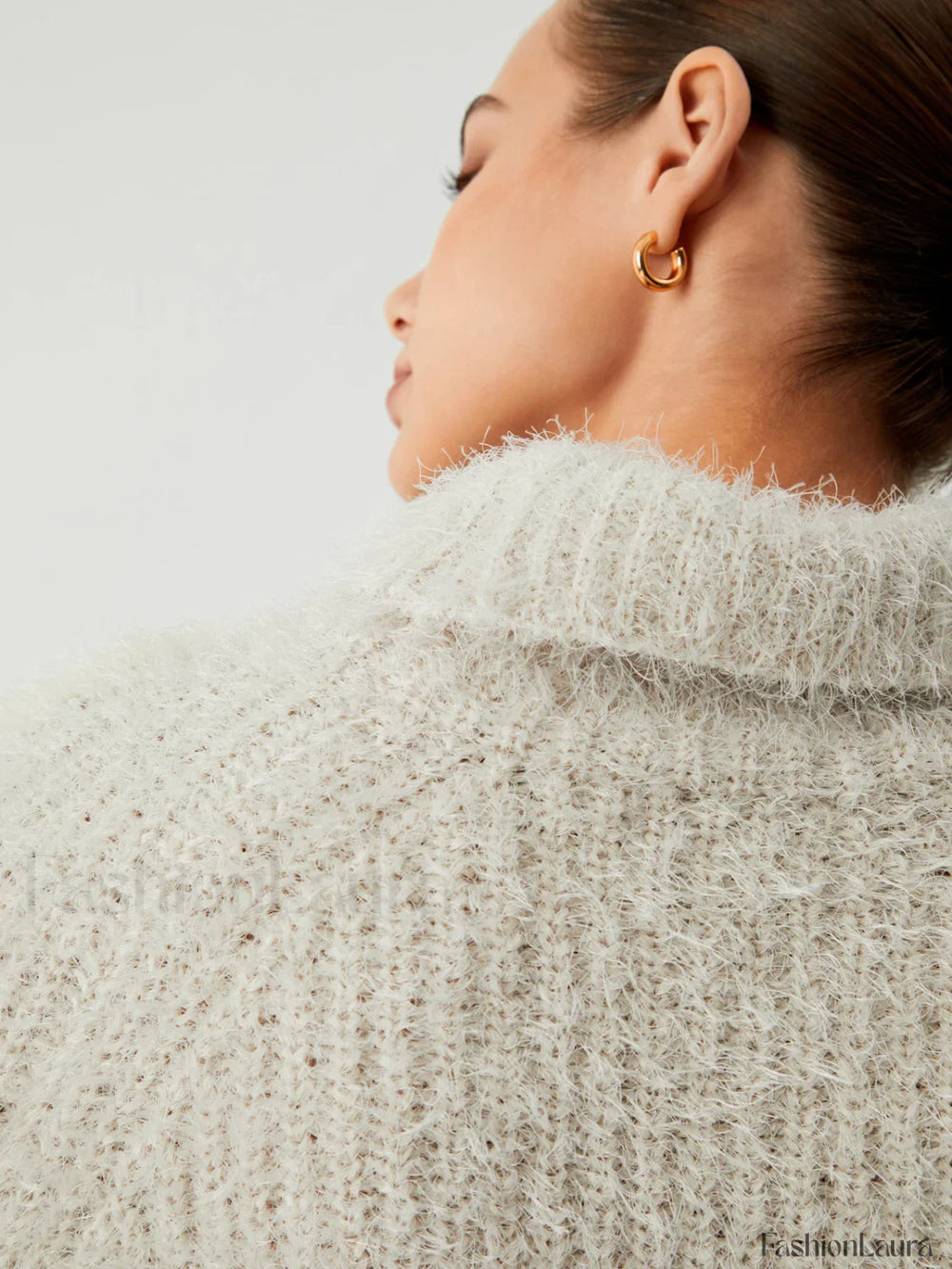 Turtleneck Charming Fuzzy Sweater Sweaters L