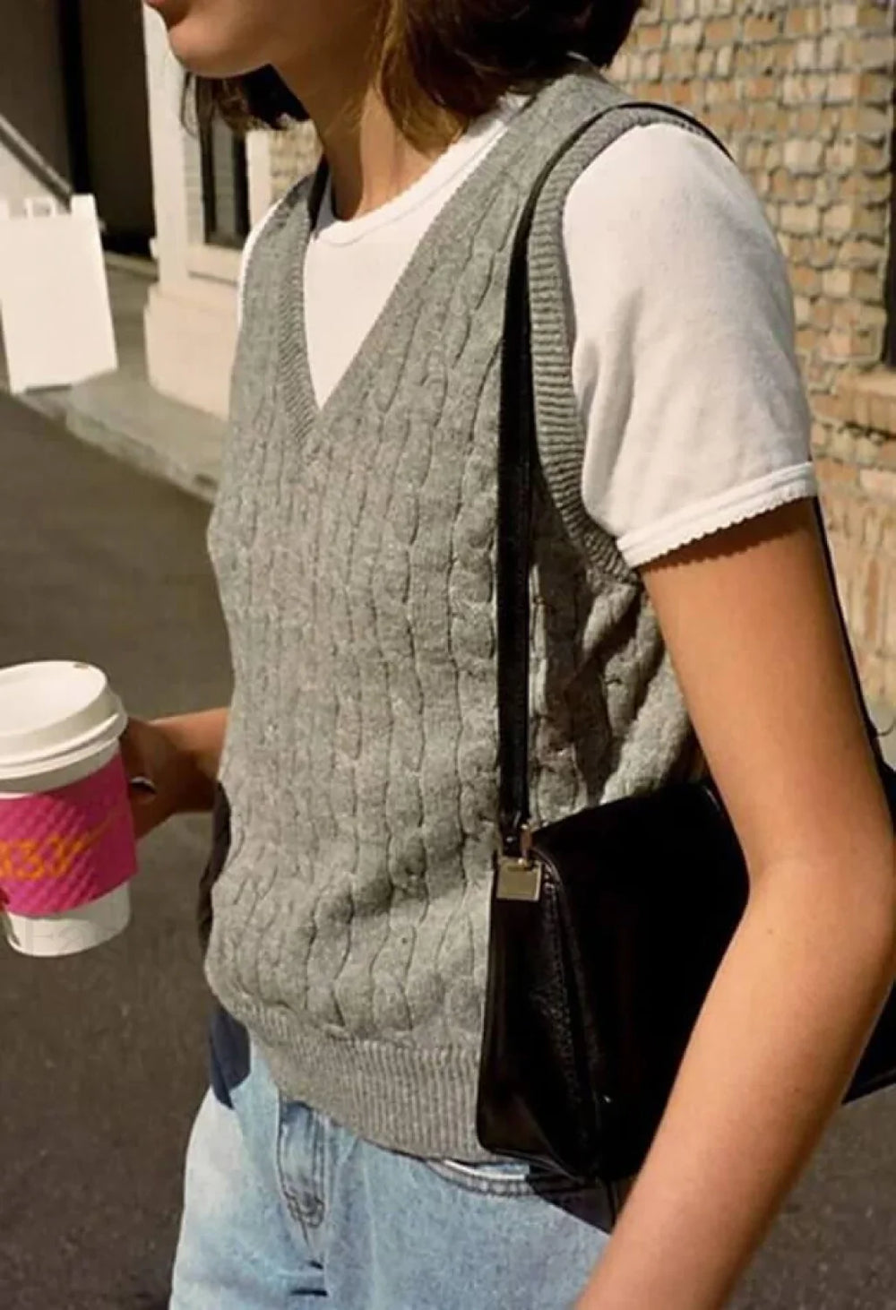 Twist Sweater Vest Gray / M Tops&Tees