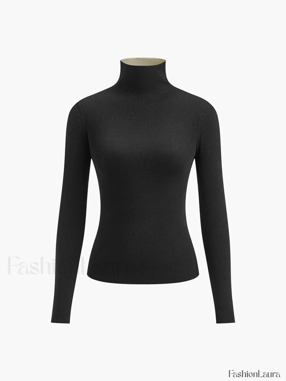 Two Tone Double Sided Long Sleeve Knit Top Knit Tops