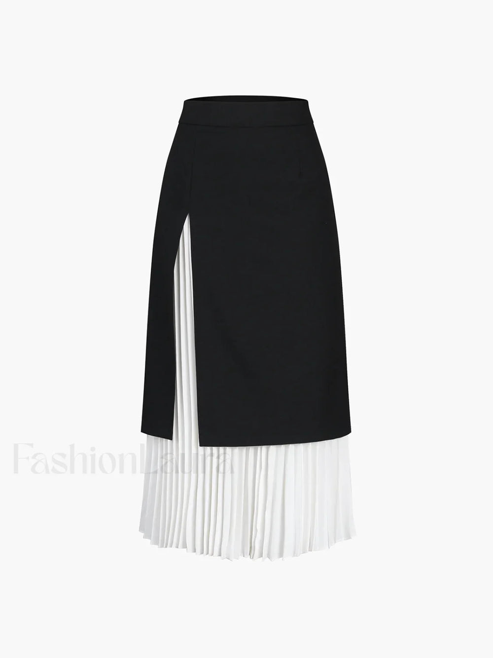 Two Tone Pleated Long Skirt Skirts