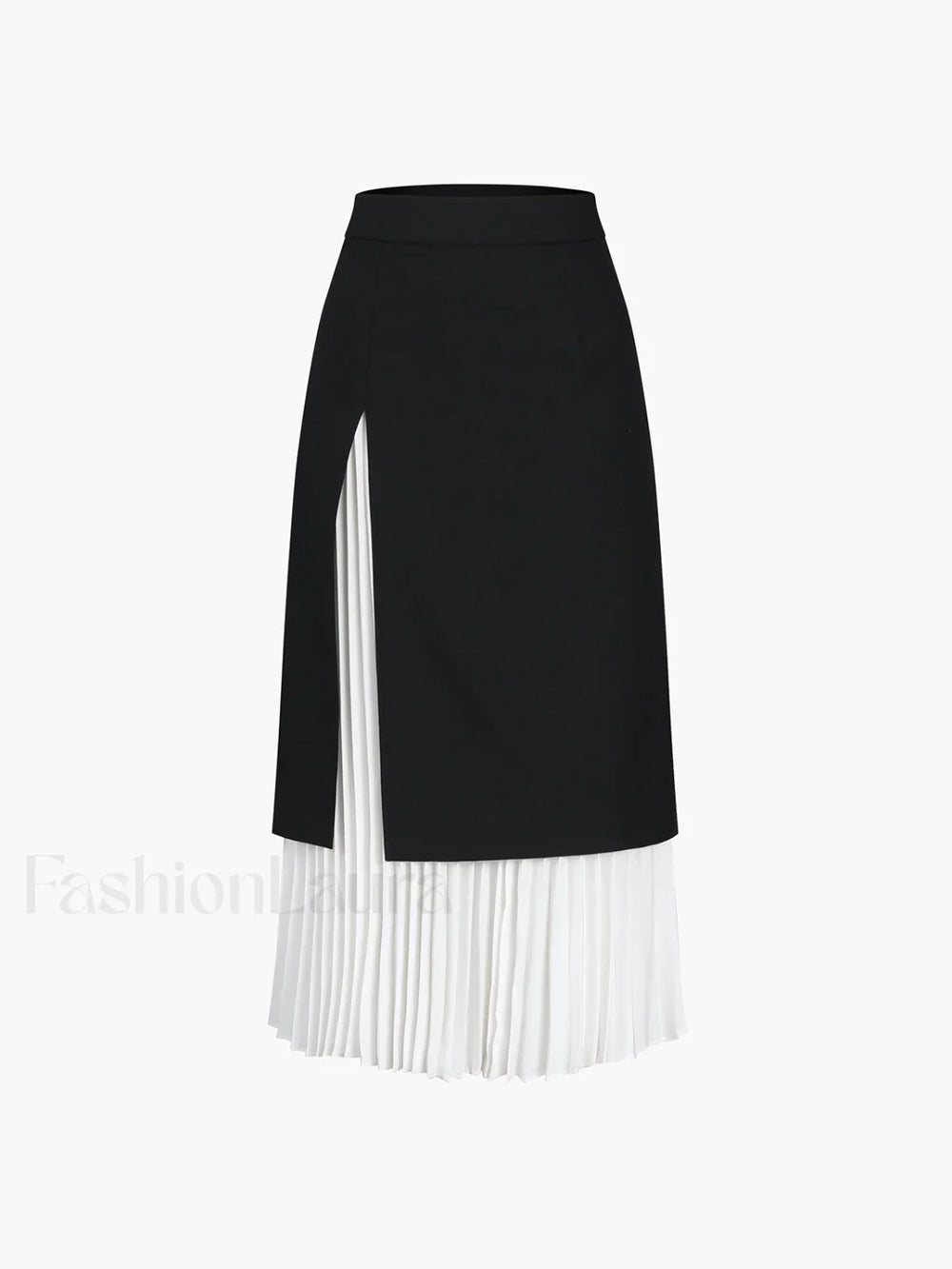 Two Tone Pleated Long Skirt Skirts