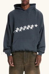 Unisex Star Print Hooded Hoodie