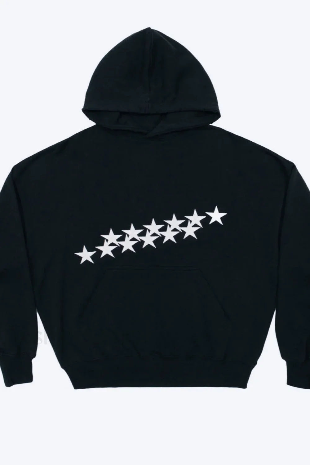 Unisex Star Print Hooded Hoodie Black / M