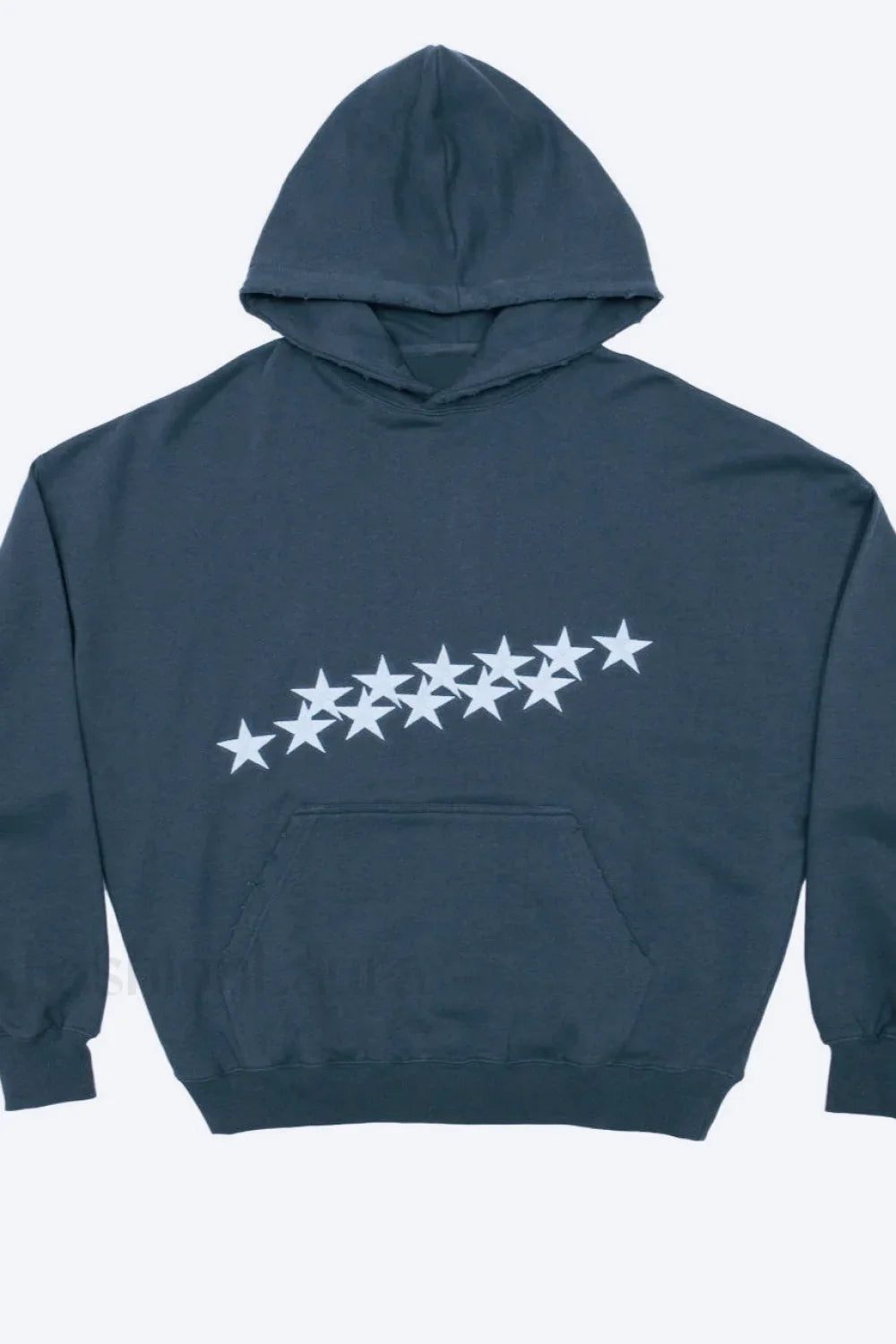 Unisex Star Print Hooded Hoodie Navy blue / M