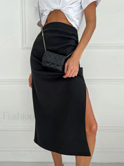 Utility Ruched Midi Skirt Black / XS Skirts