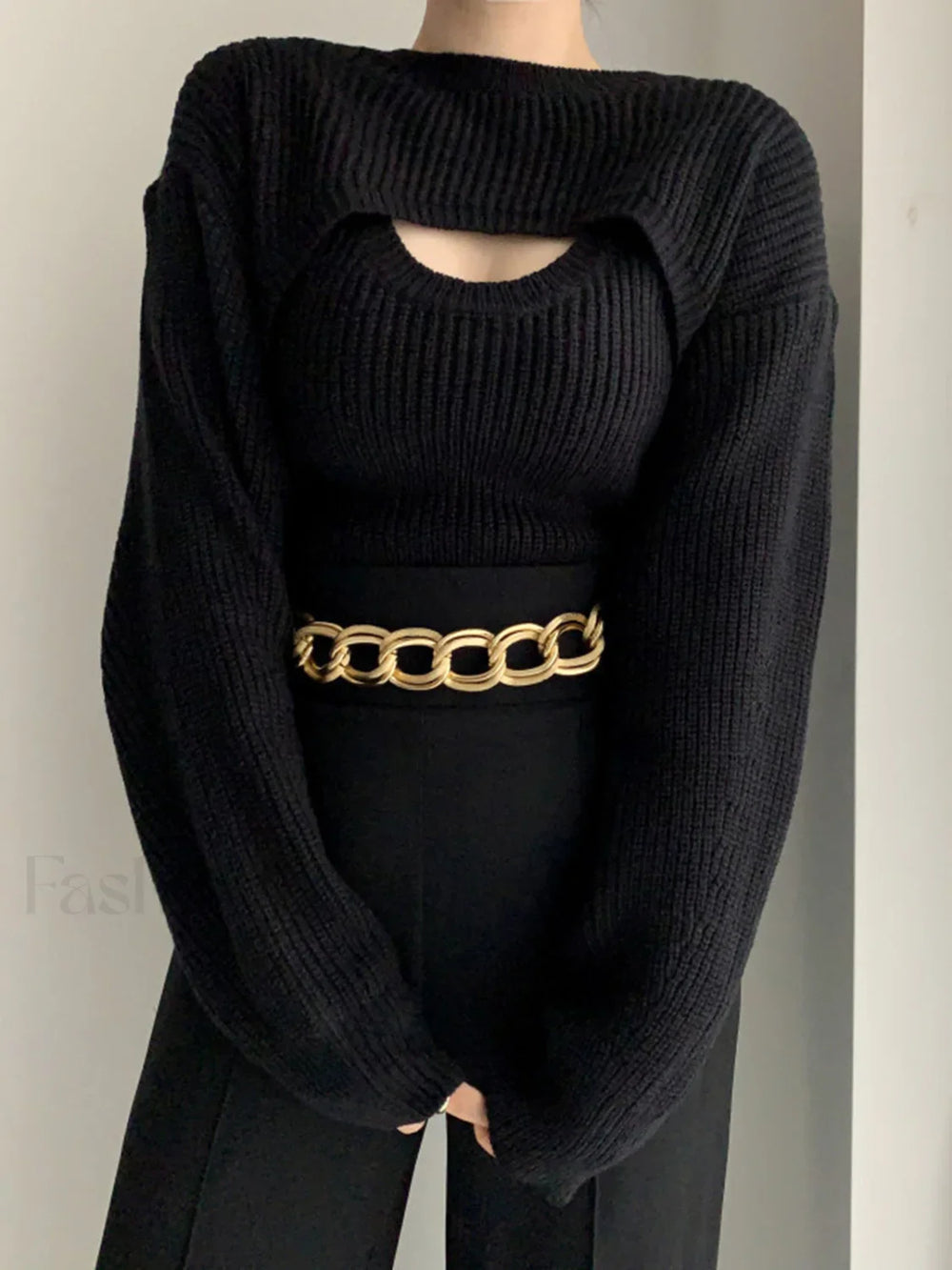 Utility Two Graceful Piece Bolero Sweater Sweaters L