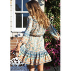 JuliaFashion - women fashion cozy V-Neck Casual Mini Dress