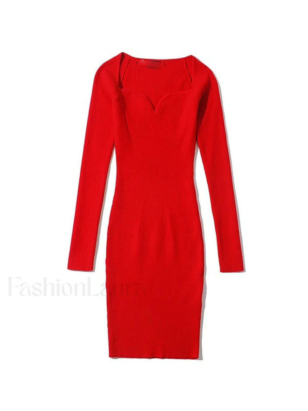 V Neck Ribbed Knit Long Sleeve Mini Dress Mini Dresses