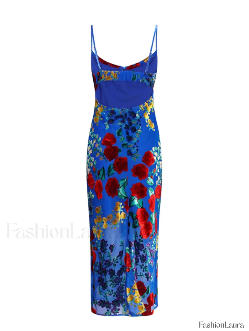 Velvet Floral Appliqué Cami Dress Dresses
